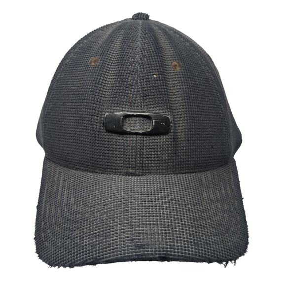 Oakley Logo Fitted Hat Black XL Classic Flex Stretch Solid Outdoor - Picture 1 of 10